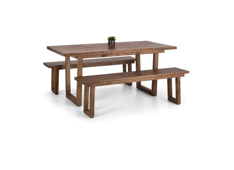 Woburn Recycled Dining Set W/Benches