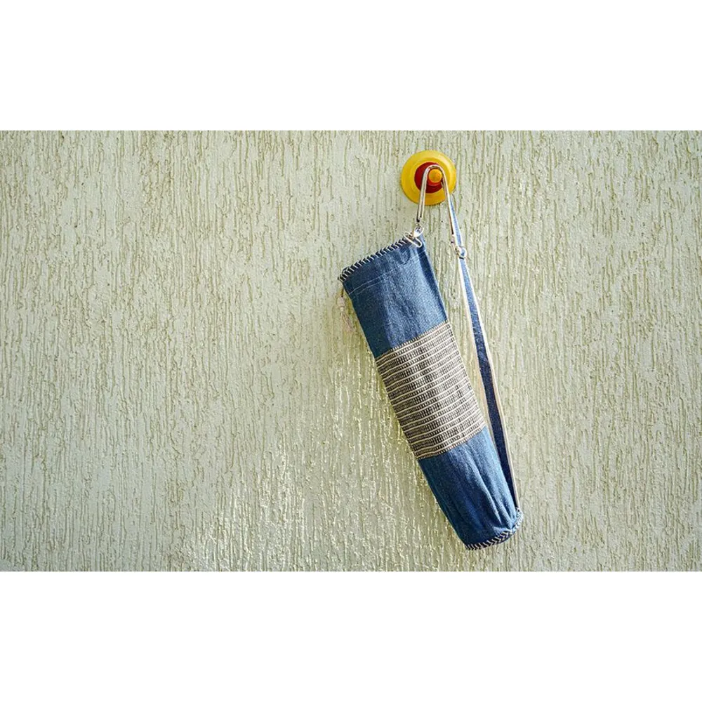 Yoga Cylindrical Bag (Denim Blue with Pattern)