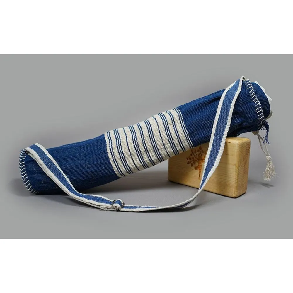 Yoga Cylindrical Bag (Denim Blue with Pattern)